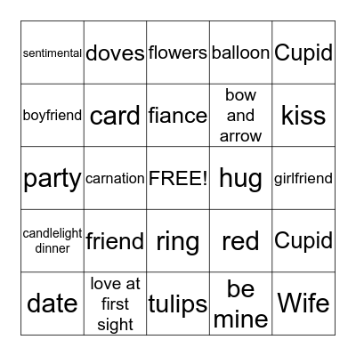 Valentine's Day Bingo Card