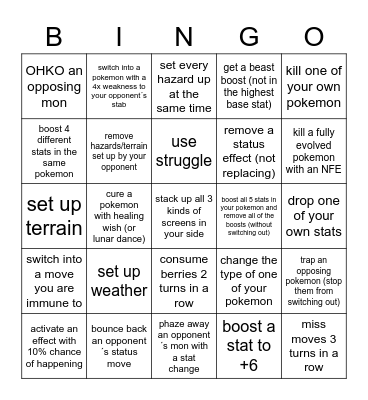 cap bingo Card