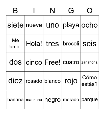 Mezcla de unidades Bingo Card