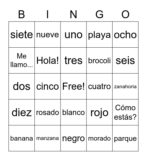 Mezcla de unidades Bingo Card
