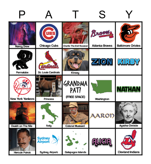 Grandma Pat Bingo Card