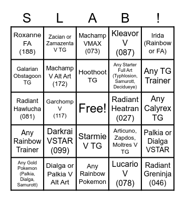 Astral Radiance Bingo! Bingo Card