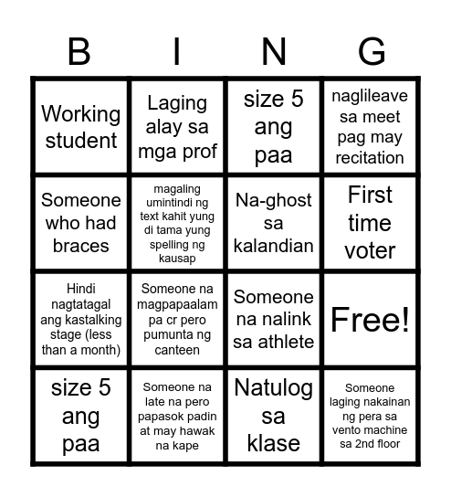 BINGOHAN Bingo Card