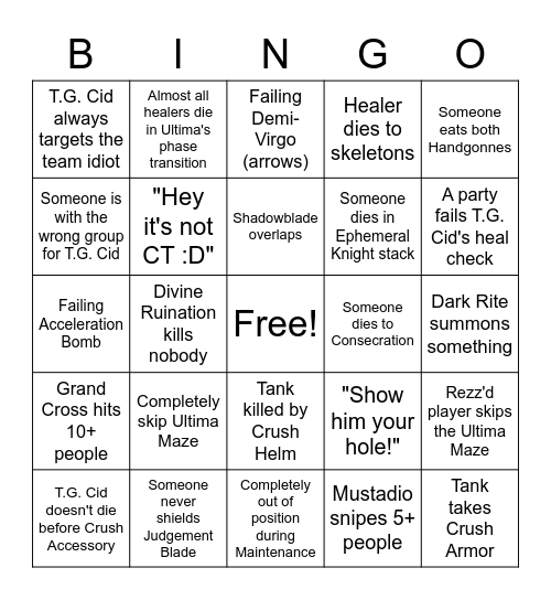 Orbonne Monastery Bingo Card