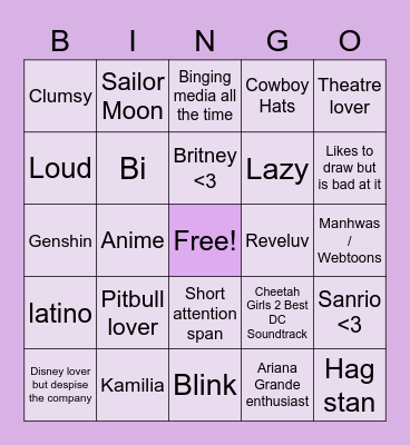 daph's Bingo Card
