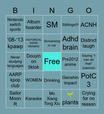 ✨ Bingo Card