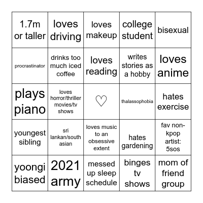 MY BINGO Card
