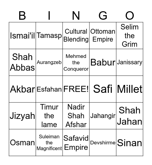 The Muslim World Expands Bingo Card