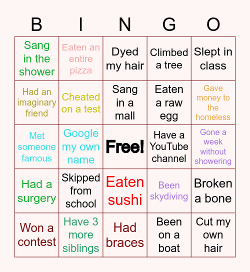 𝐍𝐄𝐕𝐄𝐑 𝐇𝐀𝐕𝐄 𝐈 𝐄𝐕𝐄𝐑? Bingo Card