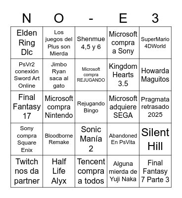 Rejugando Bingo Card