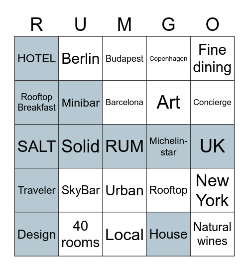 HOTEL RUM Bingo Card