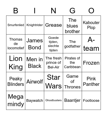 muziek bingo team Beheer Bingo Card