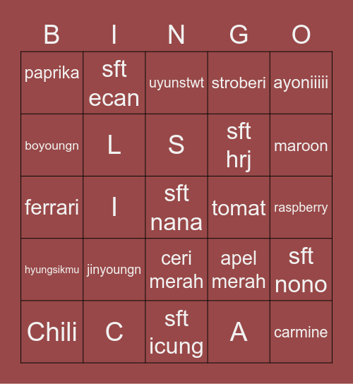 MERAK's BOARD Bingo Card