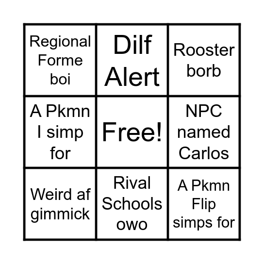 Scarlet/Violet bingo Card