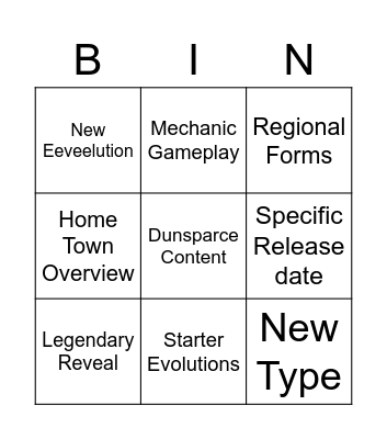 Pokemon Scarlet and Violet Bingo Card