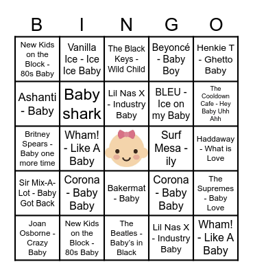 Baby Bingo Card