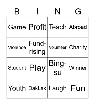 DAKLAK ENGLISH OLYMPIAD 2022 WITH DPEC Bingo Card