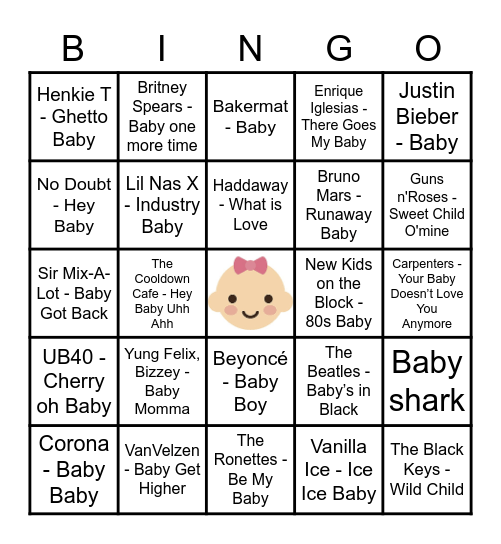 Baby Bingo Card