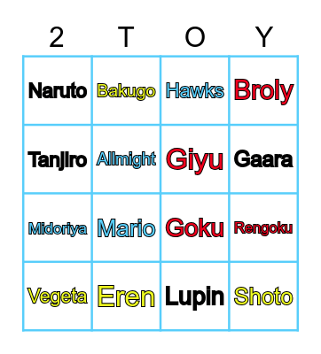 2Toy Store 2nd Anniversary Live Bingo Day Bingo Card
