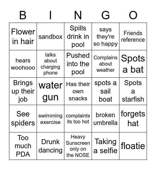 Summer Bingo Card