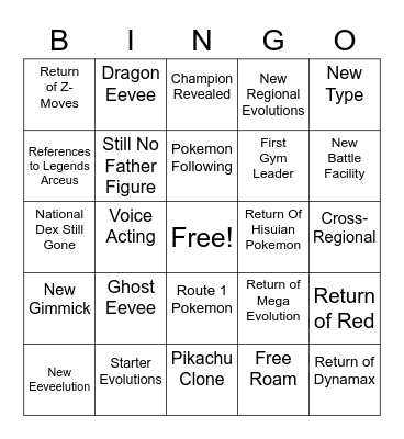 SCARLET & VIOLET TRAILER Bingo Card