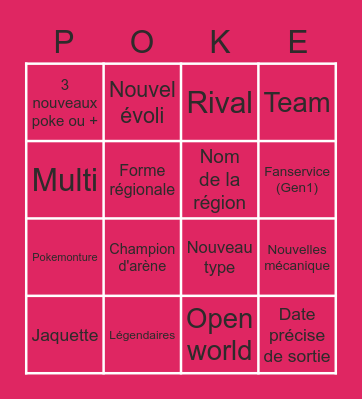 Bingo Pokemon Gen9!!! Bingo Card