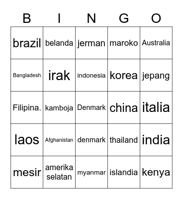 JENO GANS Bingo Card