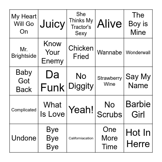 Childhood Singo Bingo Card