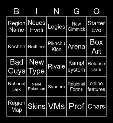 PKMN Trailer Bingo Card