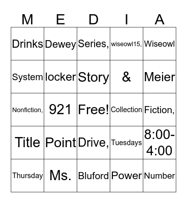 Media Bingo Card