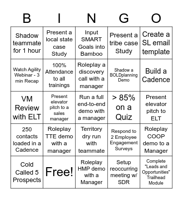 Govt. AE Bootcamp BINGO Card