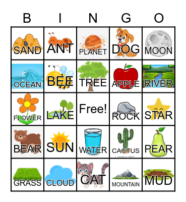 Nature Bingo Card