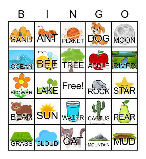 Nature Bingo Card