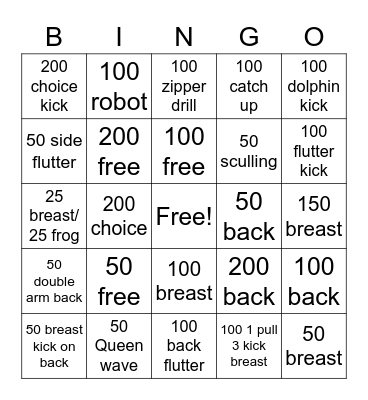 Stingrays Card 1 Bingo Card