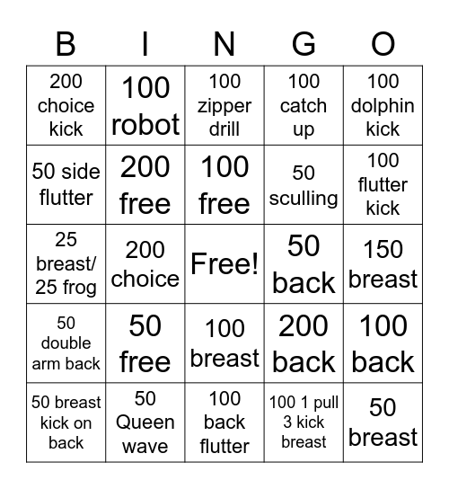 Stingrays Card 1 Bingo Card