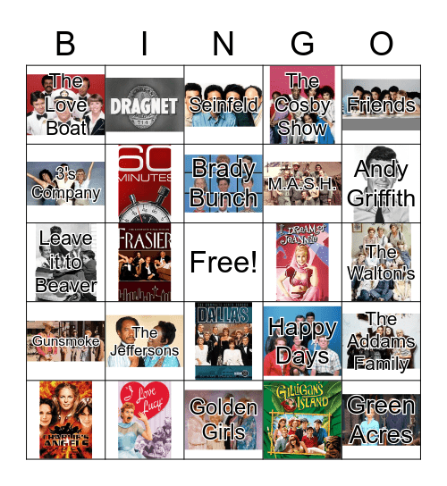 TV Shows Bingo Card