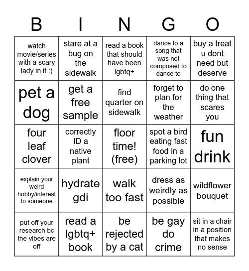 pride month bingo Card