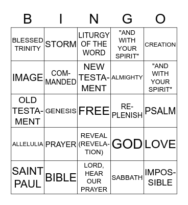Religion Review Bingo - September Bingo Card