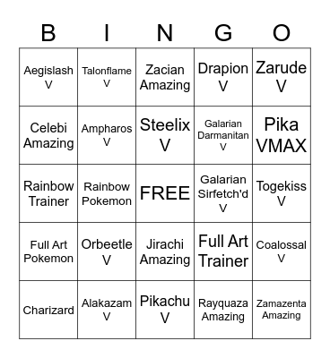 Vivid Voltage Bingo Card