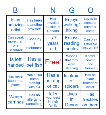 Find someone who... Bingo Card