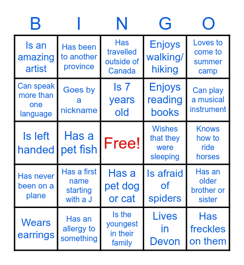 Find someone who... Bingo Card