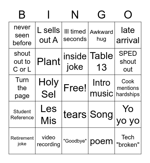 2022 Bingo Card