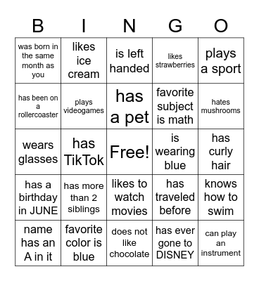 FIND SOMEONE WHO Bingo Card