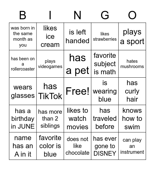 FIND SOMEONE WHO Bingo Card