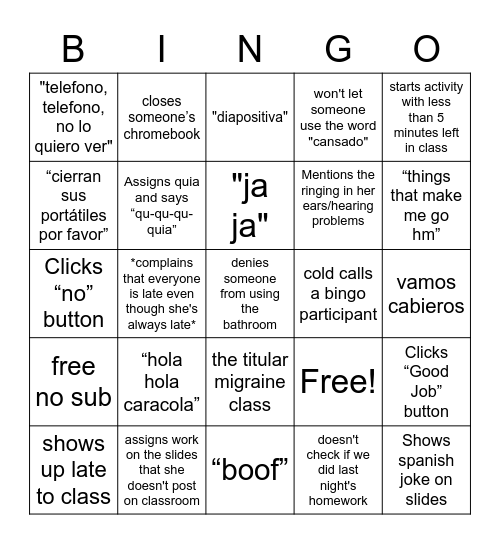 Hogarty Bingo Card