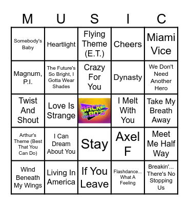 80's  MOVIES & TV SHOWS Bingo Card