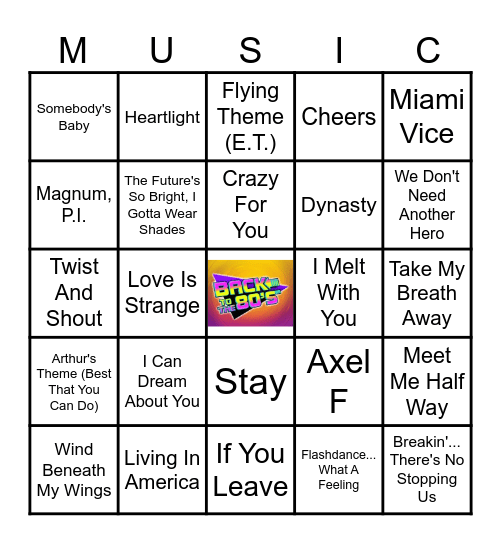 80's  MOVIES & TV SHOWS Bingo Card