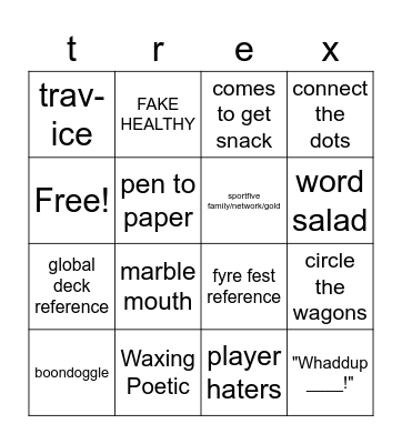 truax bingo Card