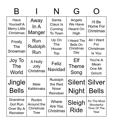 Christmas - Singo Bingo Card