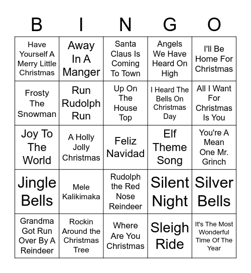 Christmas - Singo Bingo Card